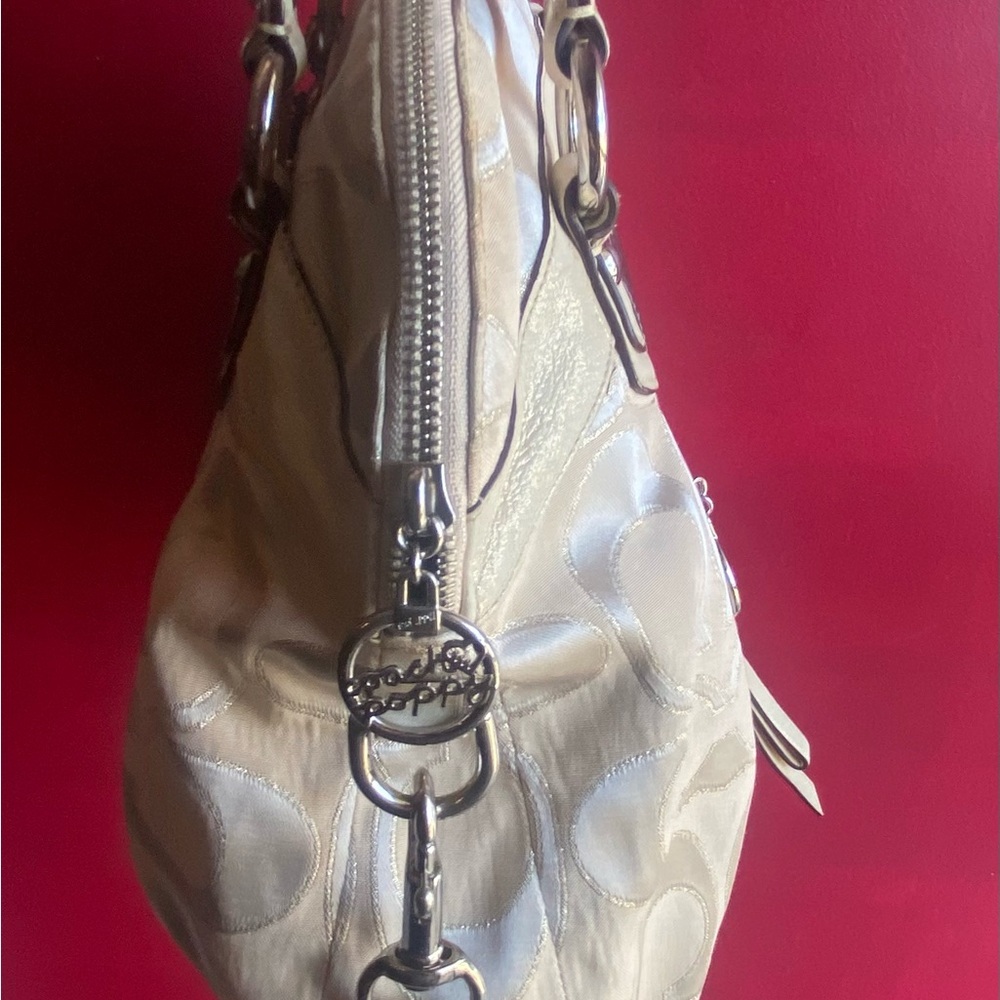 Gold Coach Poppy Signature Gorgeous Gold leather/canvas Lurex Highlight Bag NWOT - Picture 7 of 17